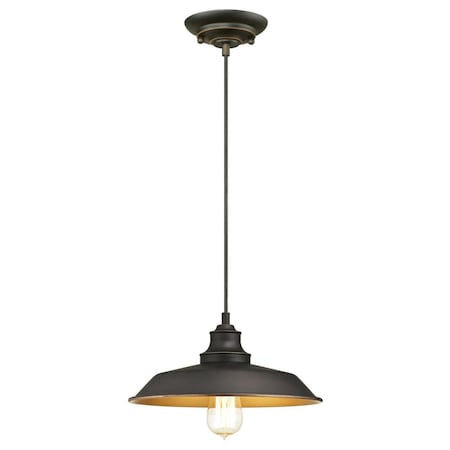 Westinghouse One-Light Indoor Pendant Iron Hill ORB, Metal Shade 6344700